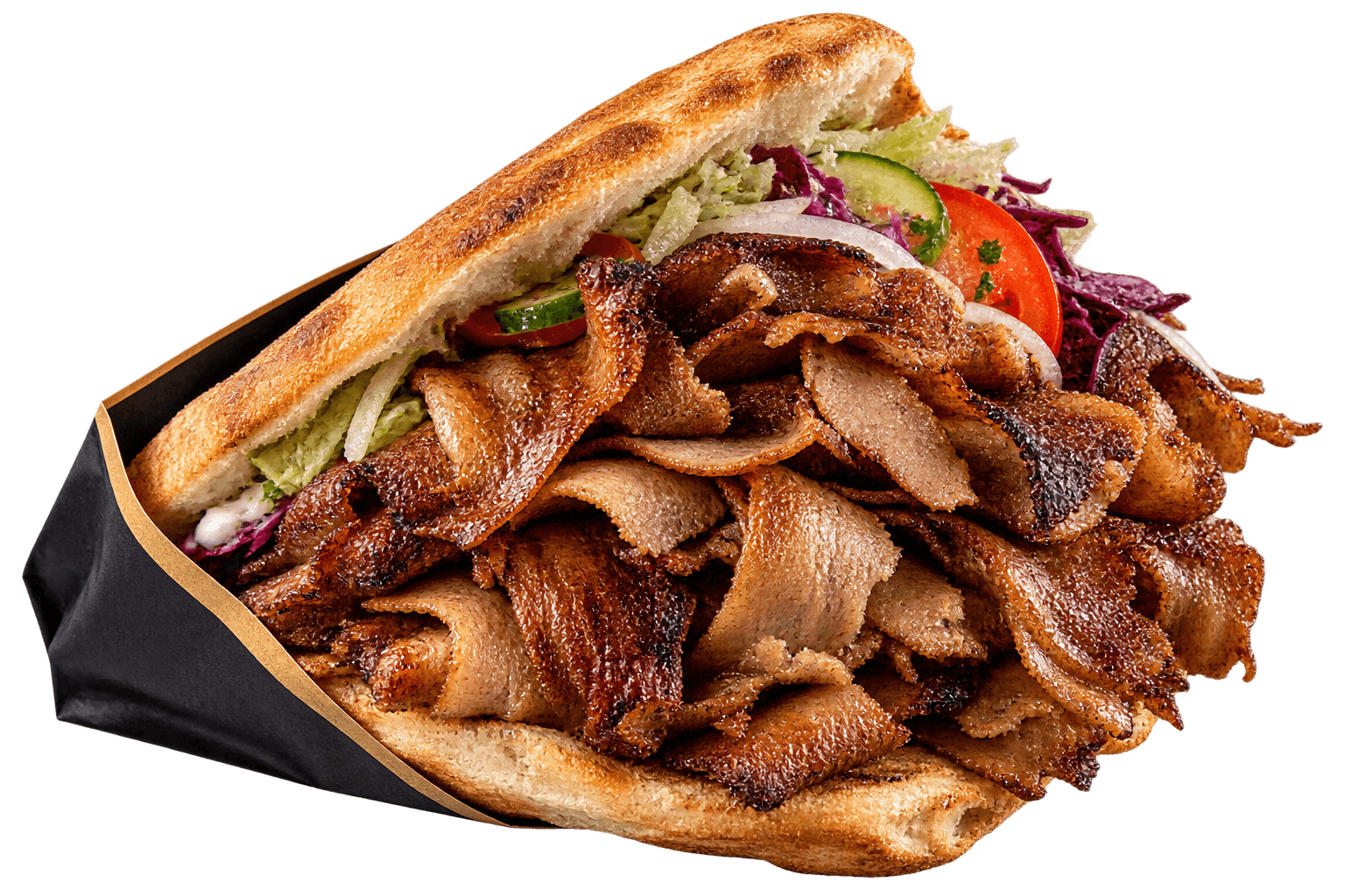 Großer Berliner Döner mit extra viel krossem Spießfleisch